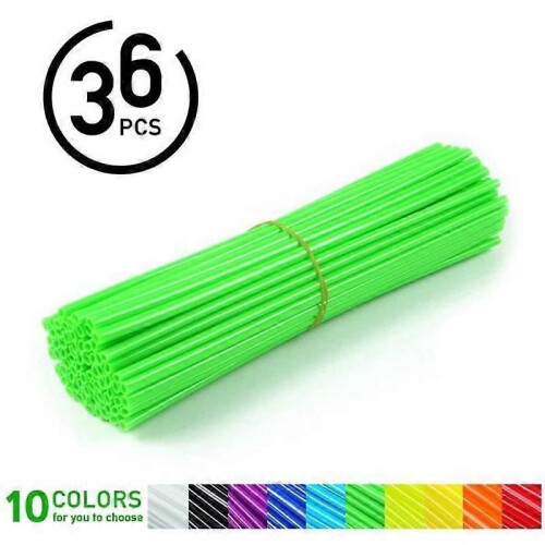 Kit de 36 protections de rayons de roue pour motocross, vert