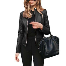 Veste décontractée pour femme en similicuir, veste courte, printemps et automne, ample et chaude, veste