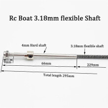 Arbre de transmission pour bateau de course Rc, arbre flexible de 3,18 pouces avec arbre rigide de 4