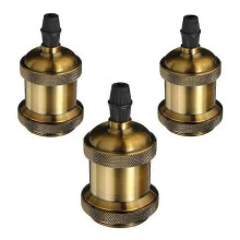 EXBON 3er-Pack Edison-Vintage-Fassung E27 Lampenadapter Retro Vintage Kronleuchter Kabellos Kupfer Keramik
