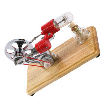 Stirling Engine Kit Electricity Generator with LED Light, 160x85x95mm, Silver/Gold