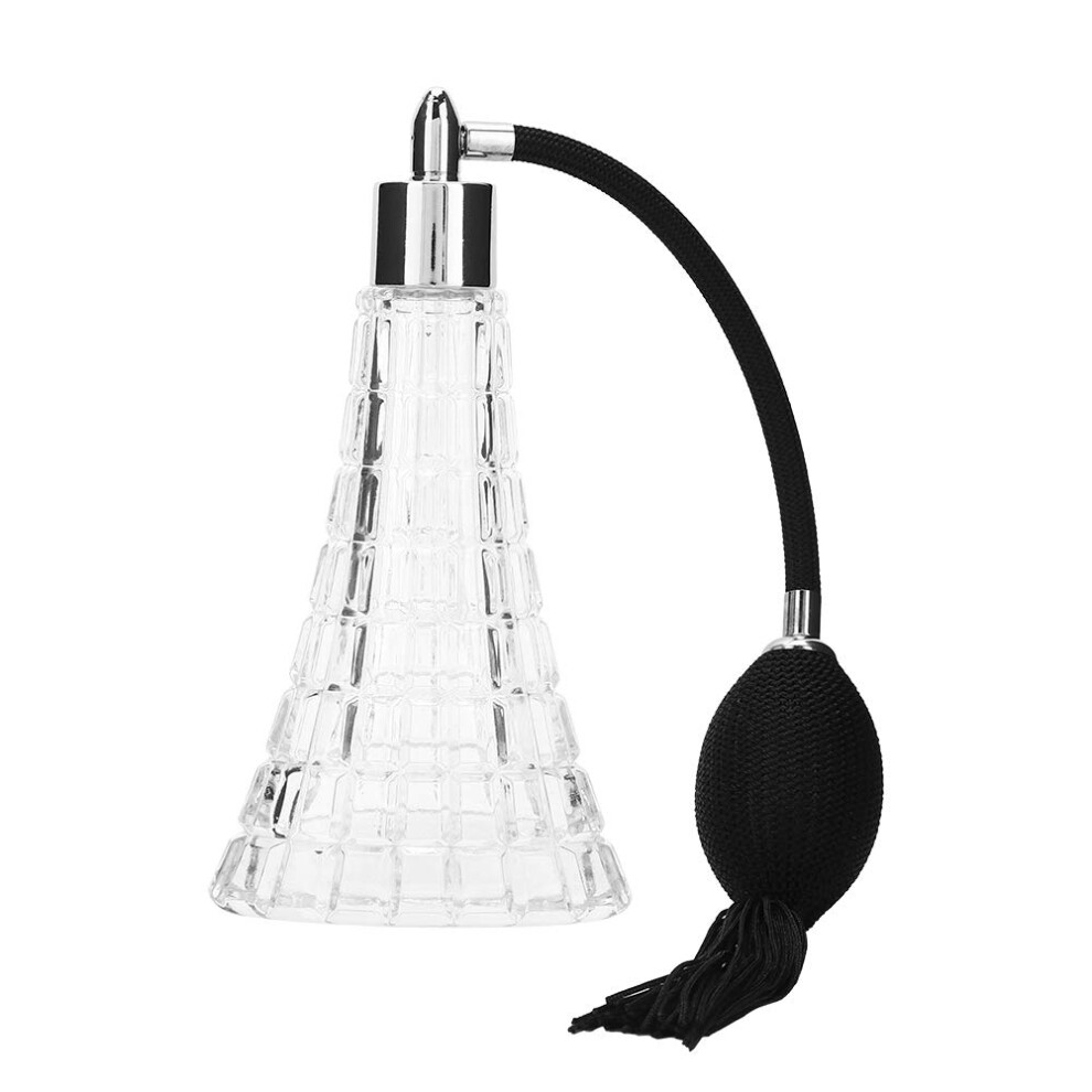 Black 75Ml Glass Perfume Bottle Empty Antique Bulb Sprayer Clear Vintage Atomizer With Tassels Refillable Design