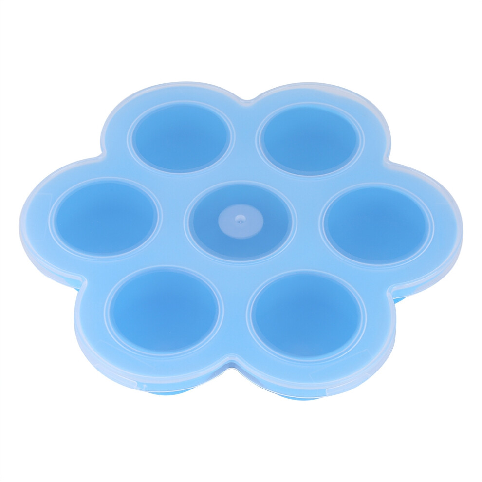 7 Cavities Silicone Egg Mold Reusable Storage Blue