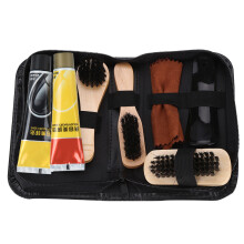 8PCS Shoe Shine Care Kit Black and Neutral Polish
