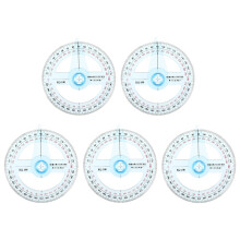 360 Protractor Pack of 15, Clear Blue Plastic Circle Rulers for Math Geometry Drafting Tools, Precision Angle Measuring Supplies