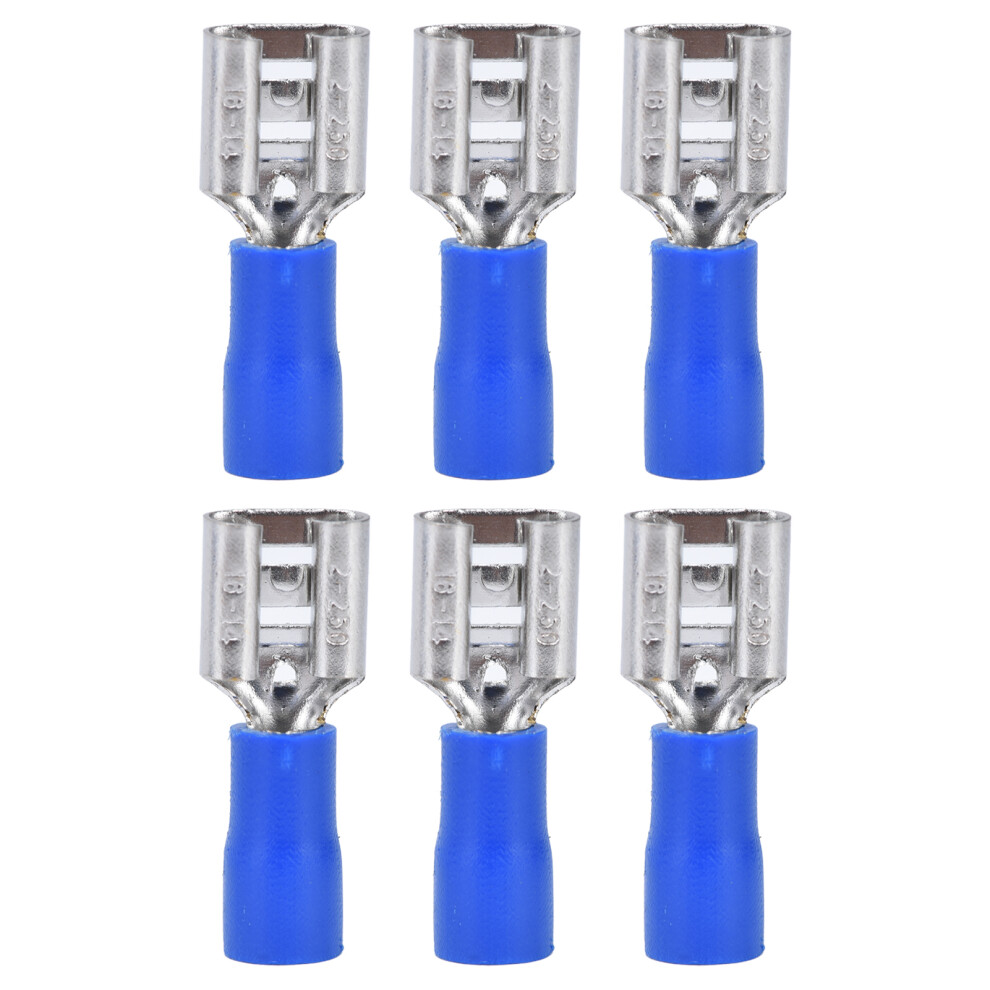 100Pcs Blue Fdd2250 Copper Female Spade Connectors 1.5-2.5Mmâ² 4381342614299