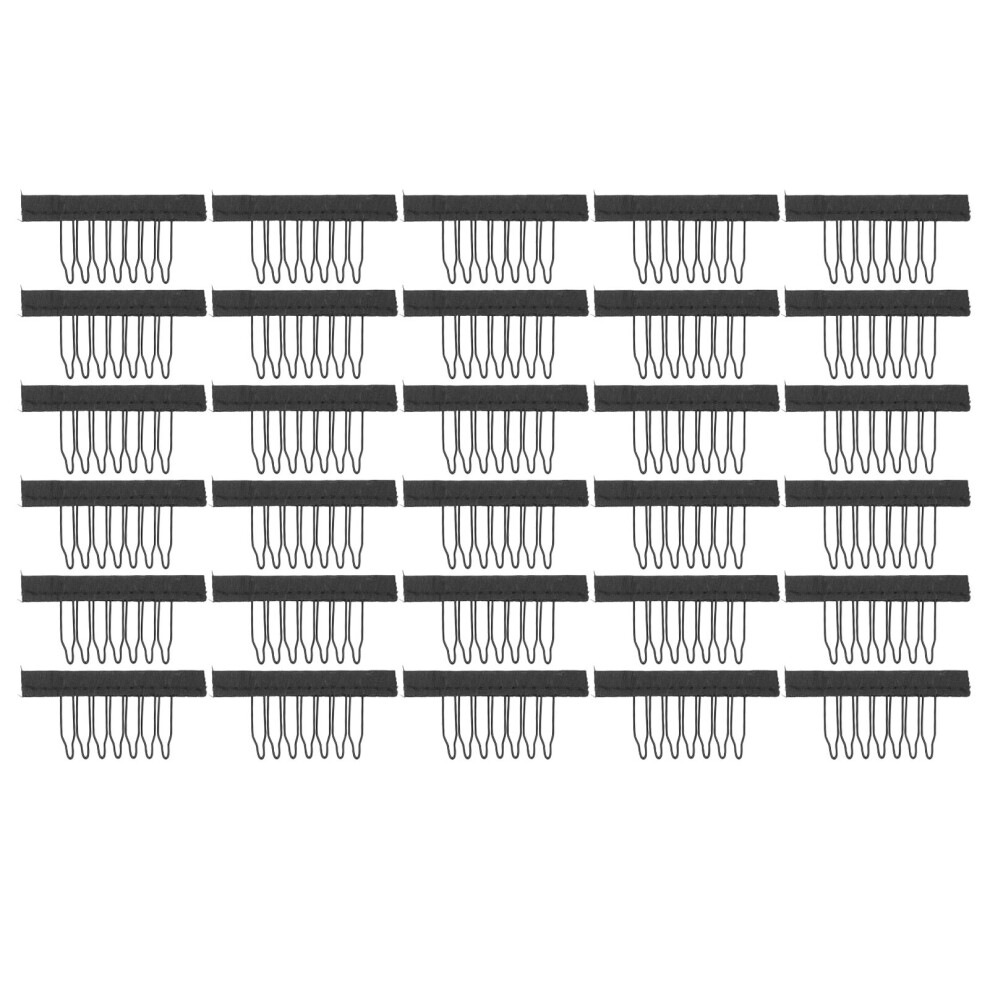 Unisex 30Pcs Wig Comb Clips Stainless Steel 7ÂTeeth Wig