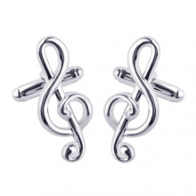 Male Cufflinks Silver Plated Music Notation Shape Alloy Fashion Men Cufflinks for Party