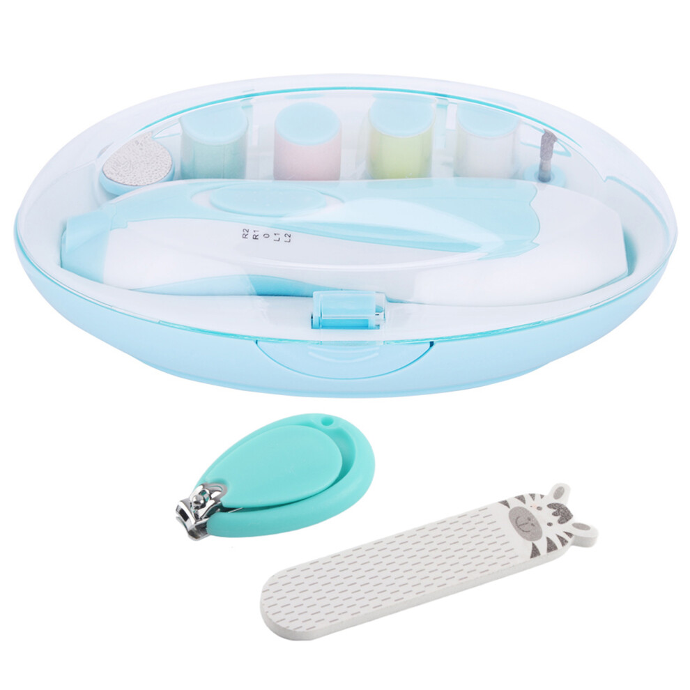 Electric Baby Nail Grooming Trimmer Tool Grinder Blue