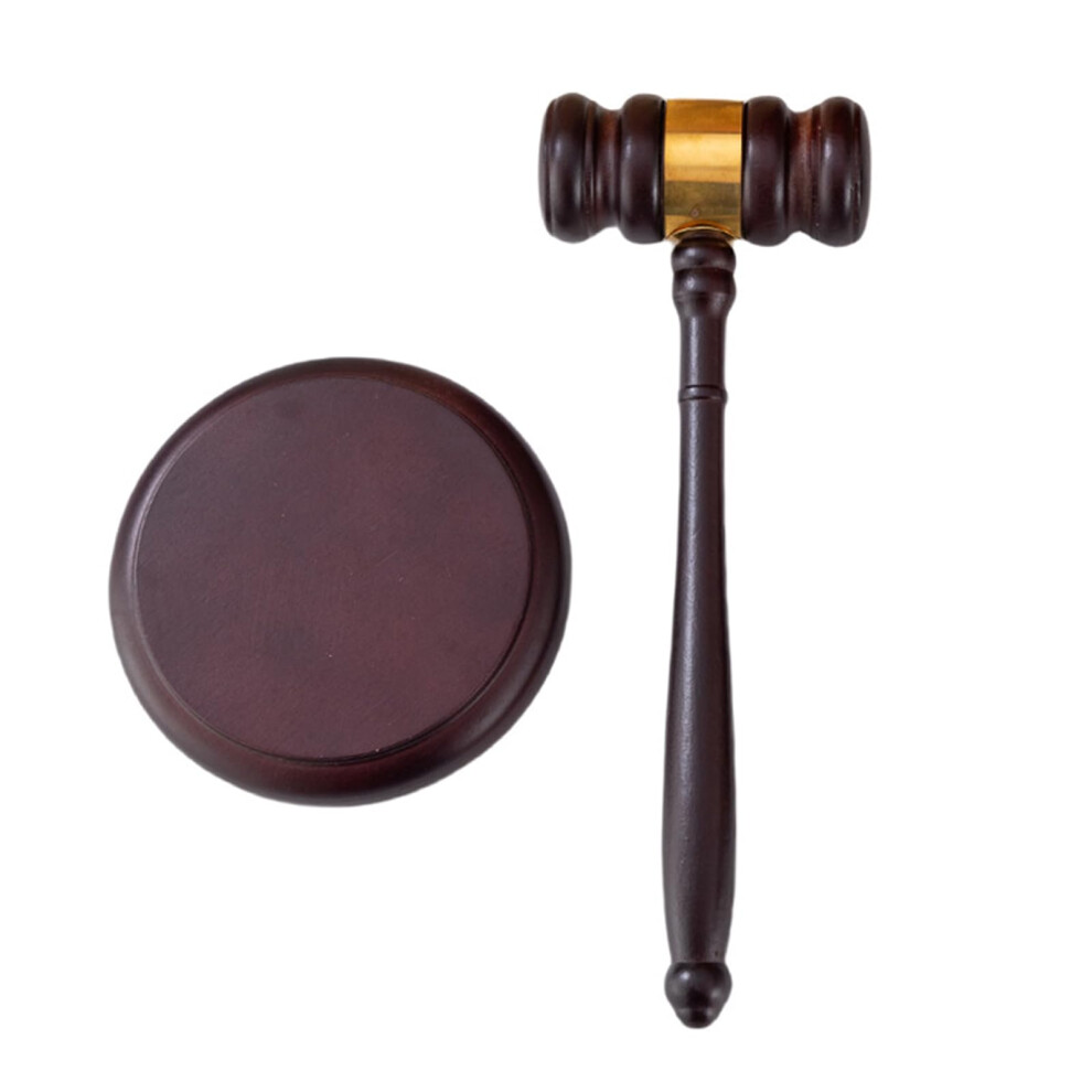 Wooden Gavel and Sound Block Set for Judges, 10 Inch Judge Hammer Desk Accessory for Lawyers and Club Presidents-image-OPC-PJPC275-NEW