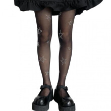 High Elasticity See-through High-Waist Women Pantyhose Sexy Rhinestone Star Pattern Stockings Costume Accessories