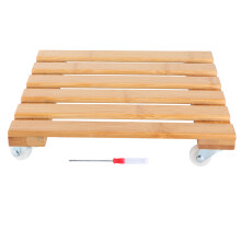 Bamboo Movable Potted Plant Flower Shelf Storage
