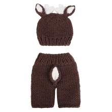 Cute Newborn Baby Photo Props Crochet Deer Hat