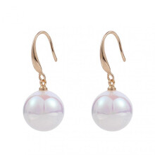 1 Pair Women Earrings High Gloss Elegant Temperament Exquisite White Imitation Pearl Shiny Drop Earrings Wedding Party Jewelry