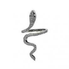 Women Ring Shiny Elegant Charming Dress Up All Match Snake Shape Rhinestone Ring Daily Life