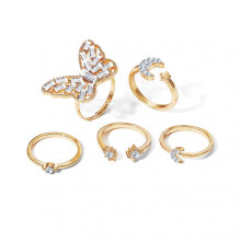 5Pcs Knuckle Rings Butterflies Moon Star Jewelry Stackable Rhinestones Finger Rings Jewelry Accessories