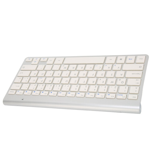 Tastiera wireless 2.4G, bianco-argento, bilingue 2