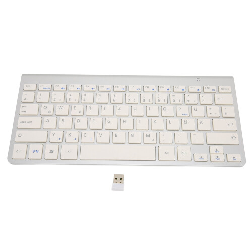 Tastiera wireless 2.4G, bianco-argento, bilingue 1