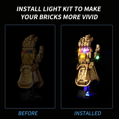 LED Light Kit for Lego Marvel 76191 Infinity Gauntlet - Thanos Gauntlet Lighting Set, Compatible Lights Only, No Models 1