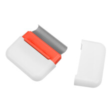 Pettine a doppia faccia per animali domestici con scatola - arancione 7x7 cm