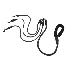 3 Heads Nero Nylon+Schiuma Rotazione a 360 Guinzaglio per Cani