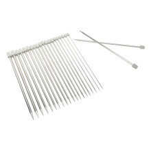 Ferri da maglia in metallo, 22 pezzi, 25 cm, acciaio inossidabile lucido, set artigianale per lavori a maglia