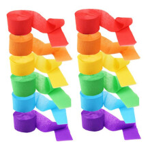12 Pack Crepe Paper Streamers for Birthday and Wedding Decorations, DIY Craft Party Supplies, 81 Feet Each, Assorted Colors