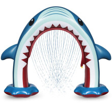 Giant Shark Sprinkler Inflatable Water Toy for Kids, Summer Outdoor Play, 8 Feet Tall, Durable PVC Material