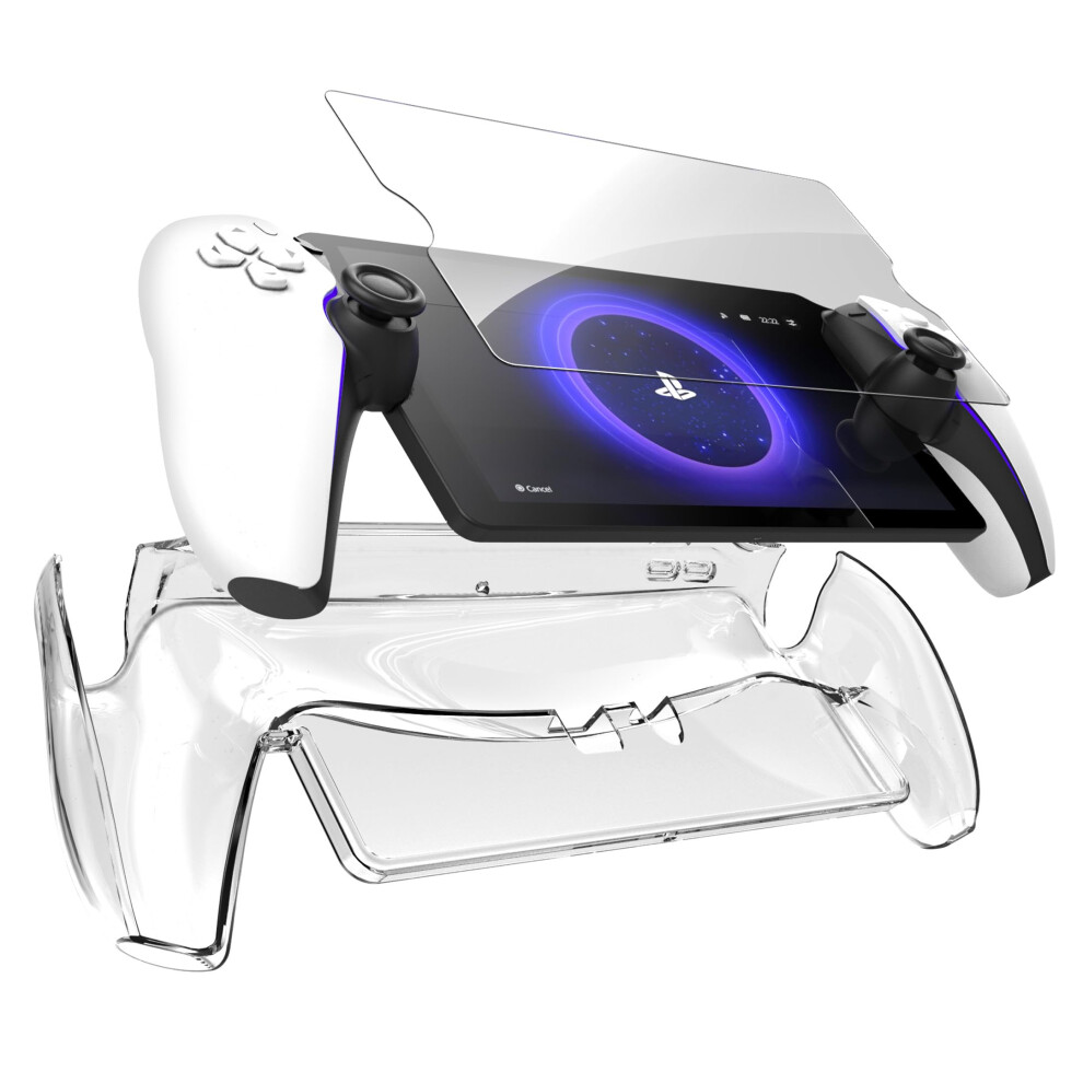 Clear Case With Screen Protector For Playstation Portal Remote Player, Transparent Cover With Tempered Glass Guard, Durable Protection 6482260724379