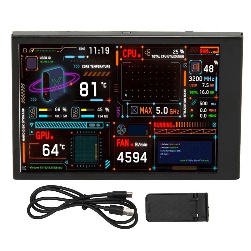 Computer Temp Monitor 3.5 Inch Ips Dimmable Dual 9387669231992