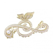 Women Girls Hair Grip Clip Elegant Music Notes Rhinestone Inlay Alloy Hair Claw Clip Non-slip Hair Fixer Styling Tool Fashion Hair Accessories