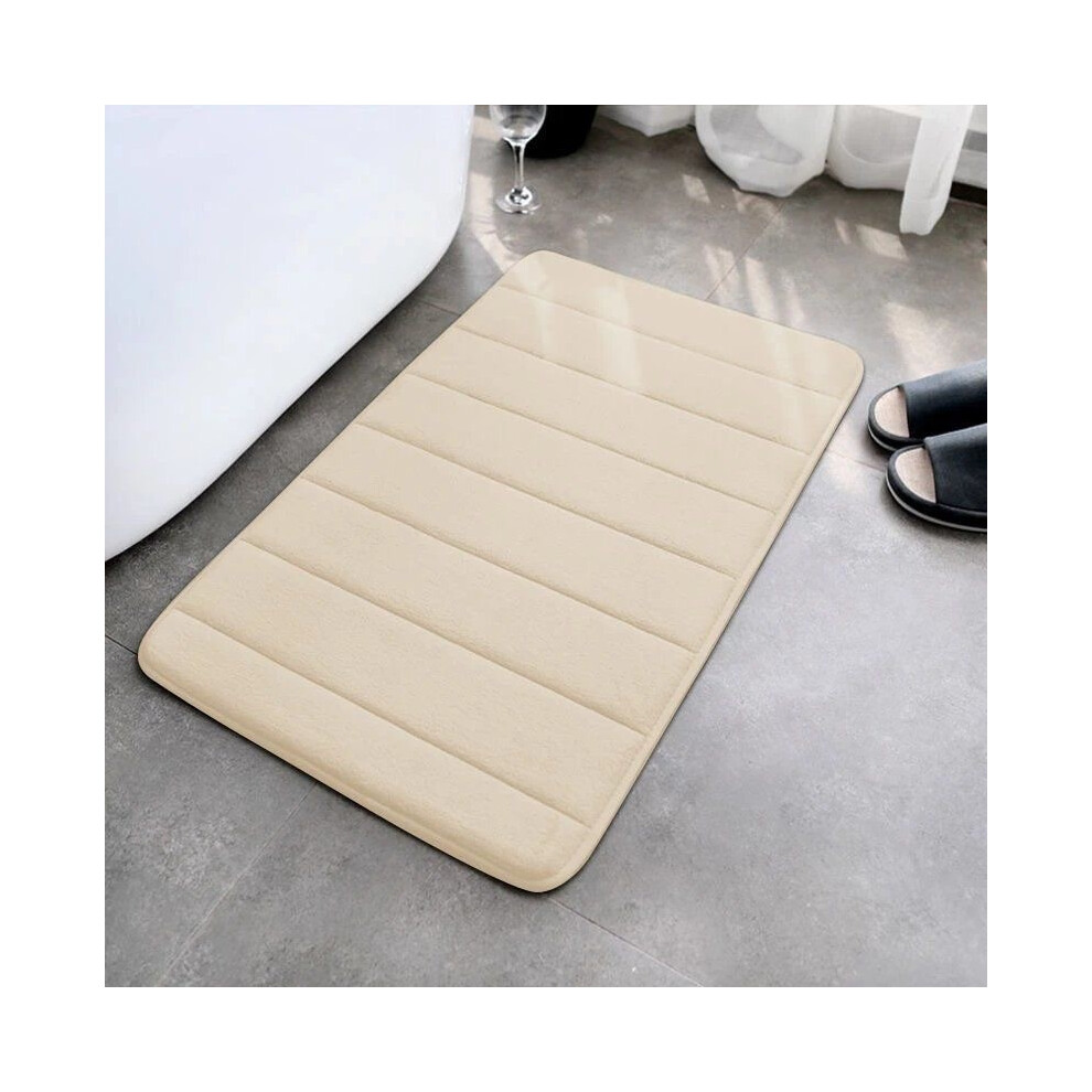 (Beige,40*60cm)Tapis de sol en polaire corail tapis de salle de bain antidérapant résistant à la saleté tapis de sol toilette