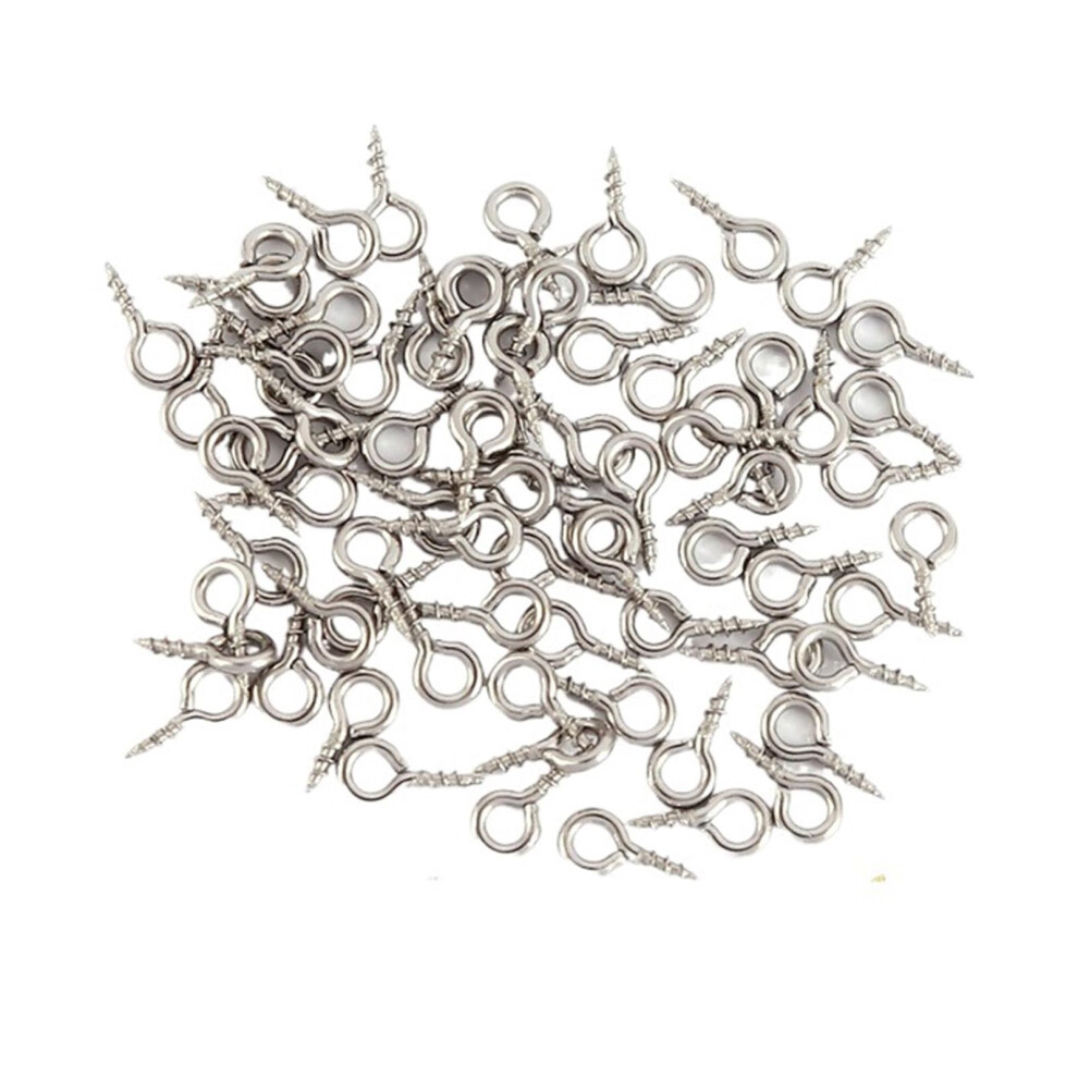 Stainless Steel Eye Pins 50Pcs 5X10mm Screw Eyes Eyepins Hooks For Jewelry Making Findings Silver Color Accessories 6493810724633