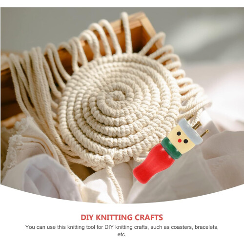 Knitting Spool Tool Set - Wooden Yarn Craft Maker Kit for DIY Projects, Includes Assorted Spools and Accessories 1