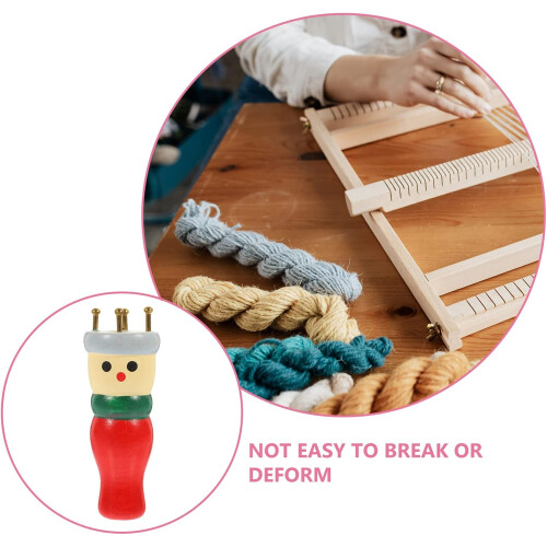 Knitting Spool Tool Set - Wooden Yarn Craft Maker Kit for DIY Projects, Includes Assorted Spools and Accessories 2