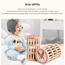 Holzperlen Zylinder Rollkugel für Babys Holzrassel Rollspielzeug Krabbelspielzeug für Babys