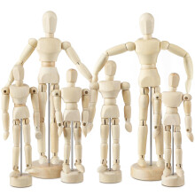 6 Pcs Wooden Artist Mannequin Model with Flexible Joints for Drawing and Sketching, Moveable Figure with Stand
