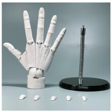 1:1 Flexible Right Hand Artist Manikin Model with Moveable Joints for Sketching and Painting Display, White Color