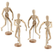12 Inch Wooden Artists Model 4 Pack, Articulated Wooden Mannequin with Stand, Posable Body for Human Figure Drawing