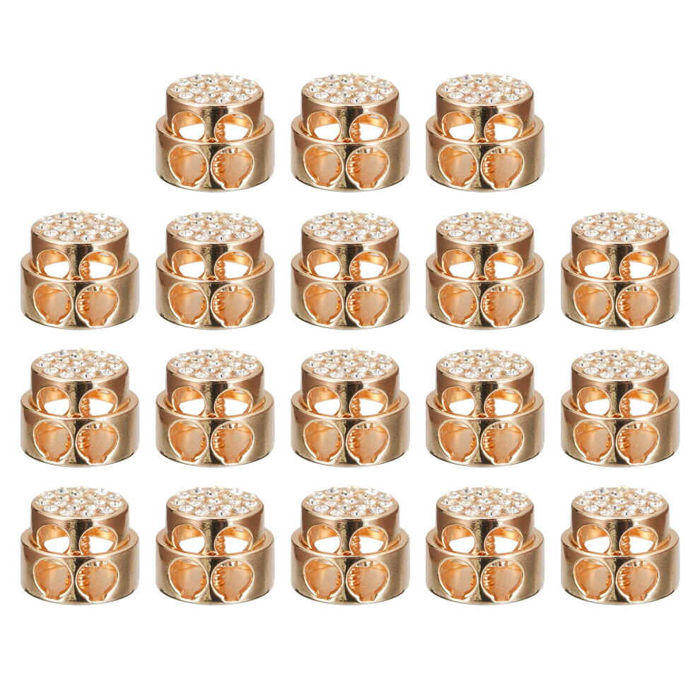 18Pcs Metal Cord Locks 4Mm Double Hole Spring Stopper Fasteners For Drawstrings Bags Backpacks Lanyards Golden 6276012534749