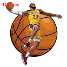 (LeBron James) Jordan Cr7 Kobe Stephen Curry Messi Lebron Wooden Jigsaw Puzzle For Toy Kids