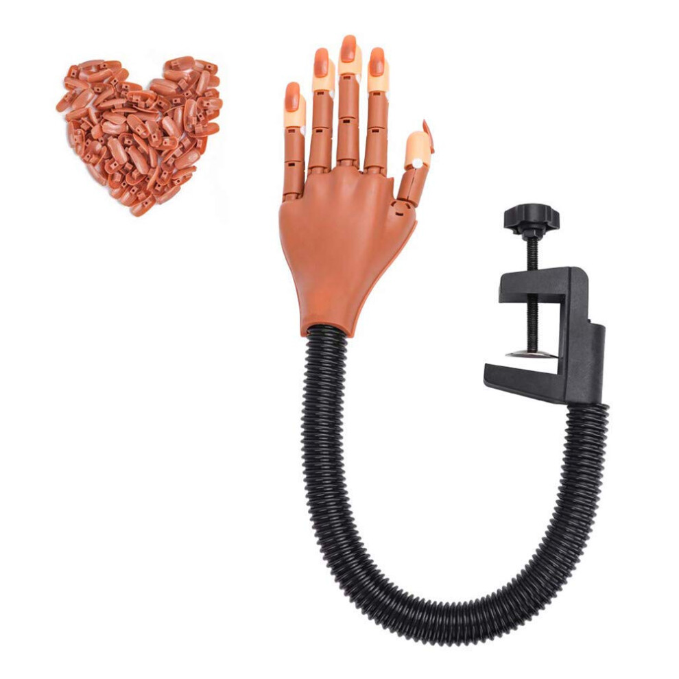 Nail Training Practice Hand - Flexible Movable Fake Hands for Nail Art Display and DIY Manicure Supplies