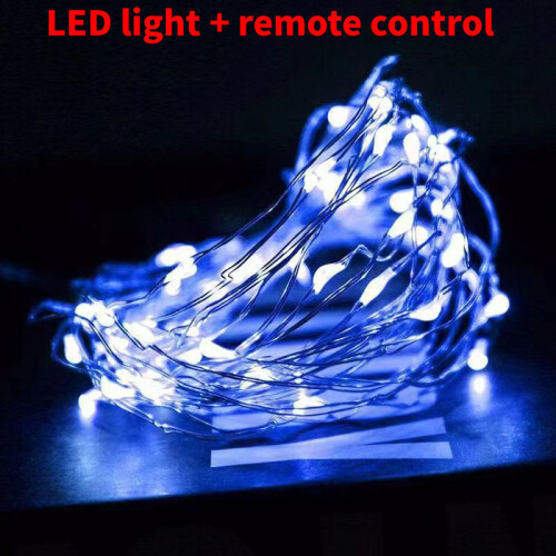 (Blue, 10m(100LED)) Wire Copper String Fairy Light With Remote Control Christmas Festivities For