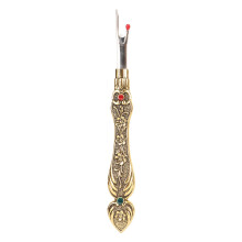 Retro Sewing Seam Rippers Professional Alloy Engraved Seam Ripper Set for Thread Unpick Remover Gold Flower Design