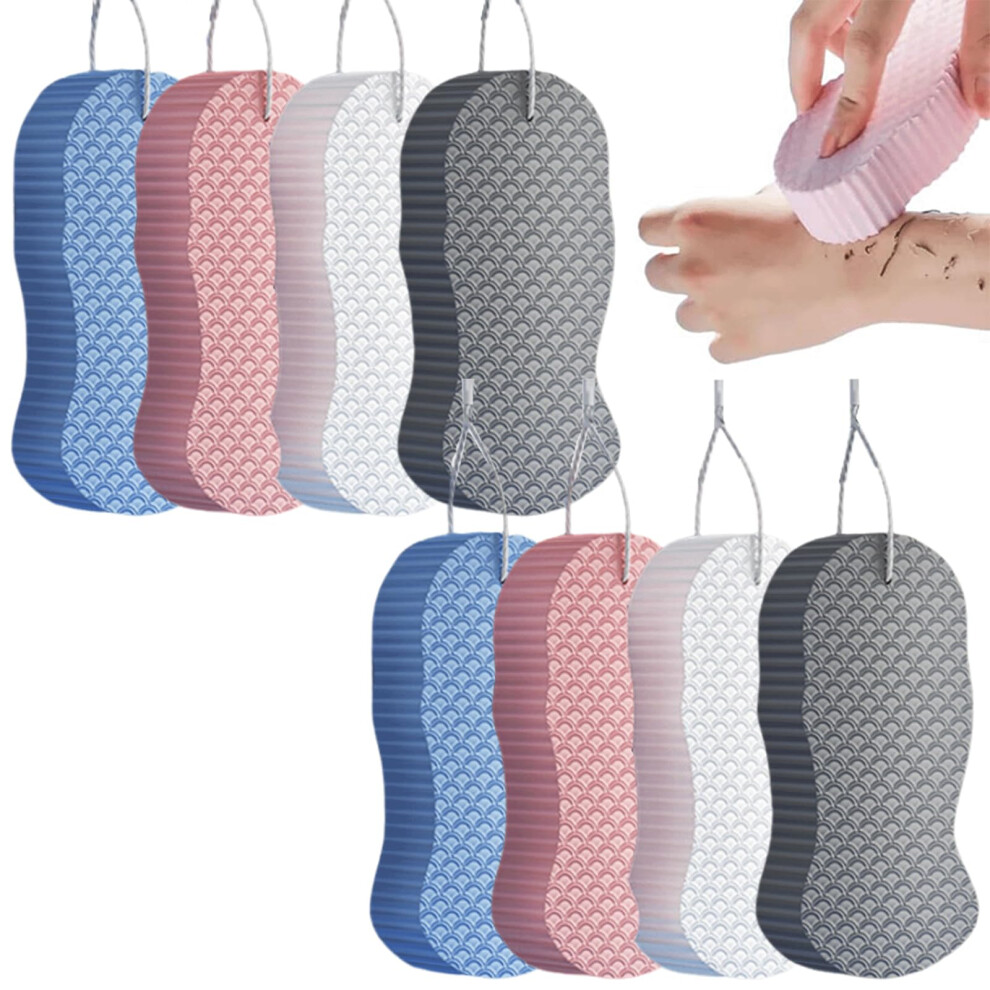 Super Soft Exfoliating Bath Sponge Set, 8 Universal Body Sponges for All Ages, Gentle Exfoliation for Face, Feet, and Body
