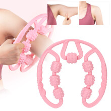 Rodillo de masaje para piernas 7 ruedas 25x22cm Rosa
