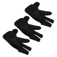 3Pcs Heat Resistant Finger Gloves for Hair Styling and Curling, Durable Black Mitts for Salon and Home Use, One Size Fits All