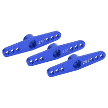 3 Stück 25T Aluminiumlegierung RC Servo Arm Horn Long Typ für 1/10 Fernsteuerungsauto Upgrade-Teil Blau