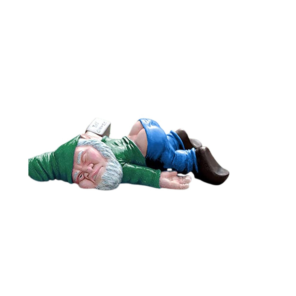 (Green)Statue gnome de jardin ornements coquins drôle maison statue miniature nains résine