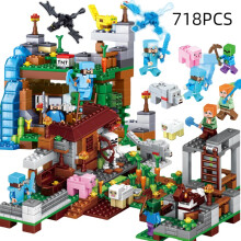 (718PCS)Minecraft Baustein Spielzeug Set Dorf Zum Selbermachen Puzzle Spielzeug Bauchmuskeln Kind pädagogisches Geschenk